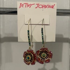 Betsey Johnson Multicolor Floral Earrings